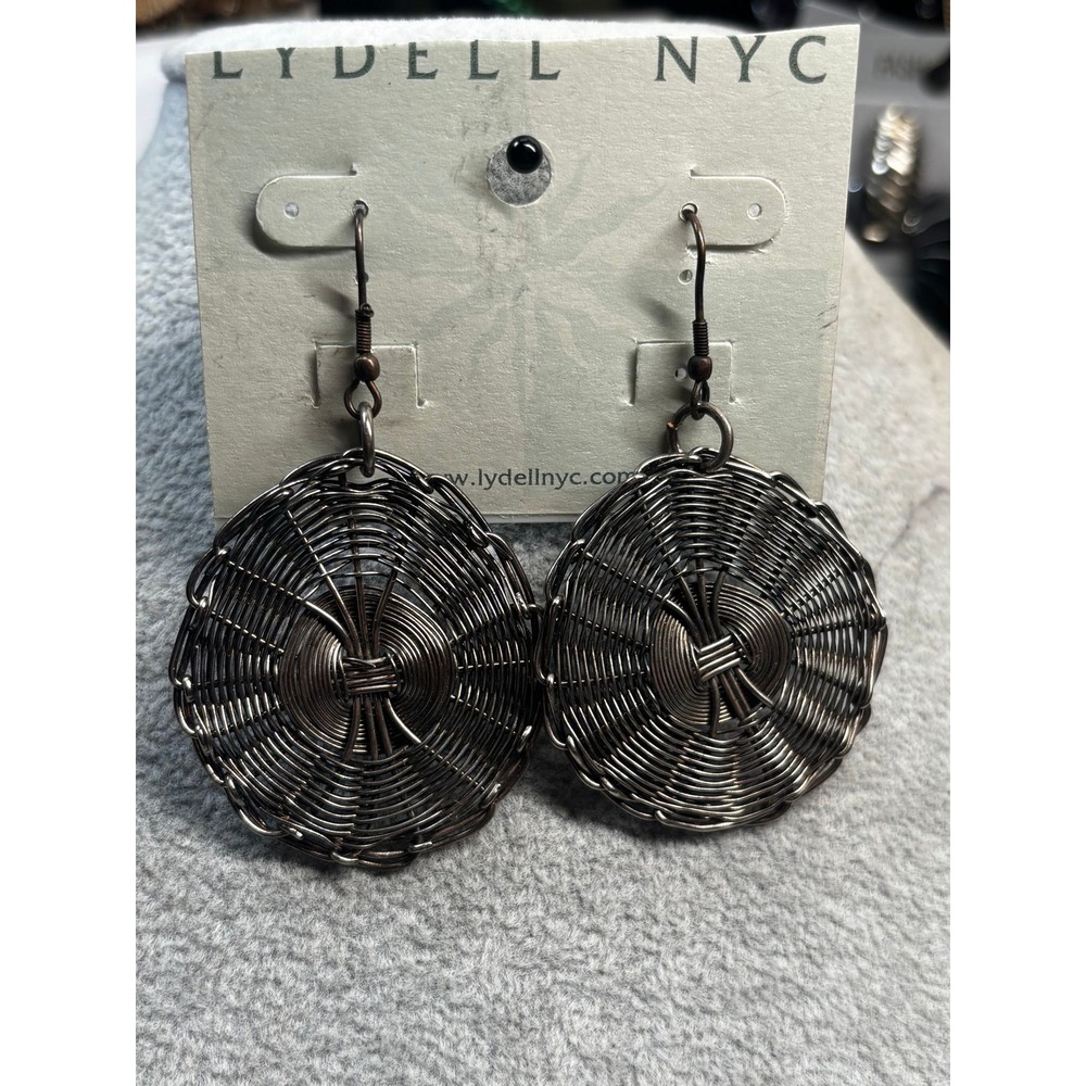 #15. Vintage Boho Lydell NYC Gunmetal Woven Wire Hoop Earrings